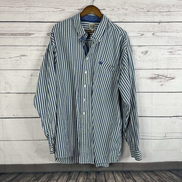 Cinch Shirt Mens XXL 2X Blue Button Long Sleeve Casual Plaid Western Rodeo Fair - Picture 1 of 11